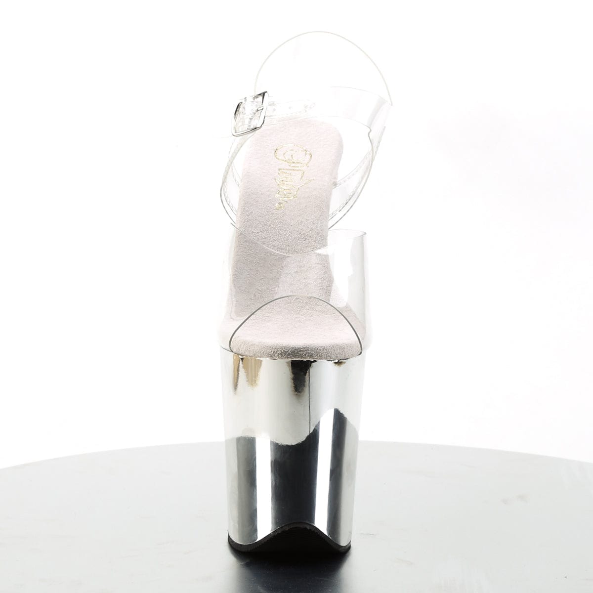 FLAMINGO-808 Clear/Silver Chrome Platform Sandal Pleaser US Size (Women's): 5