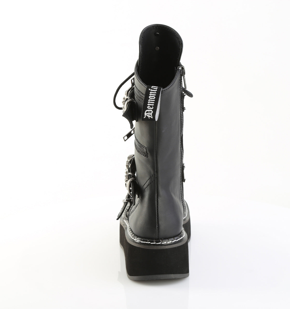 EMILY-82 Black Vegan Leather Knee High Boots