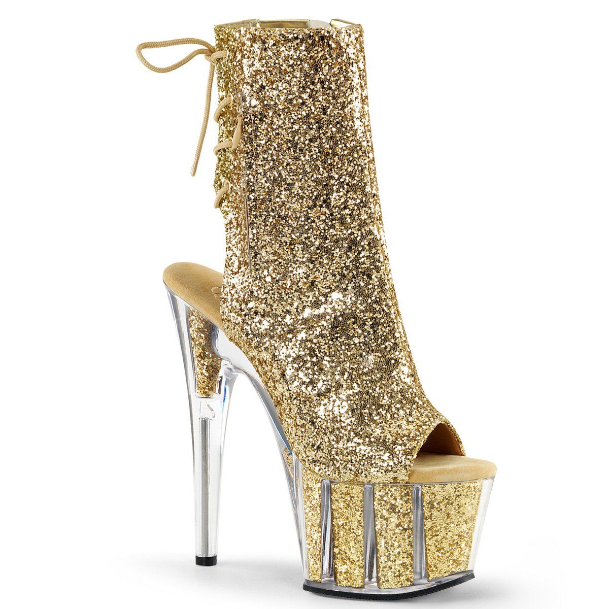ADORE-1018G Gold Glitter/Gold Glitter Ankle Boot Pleaser