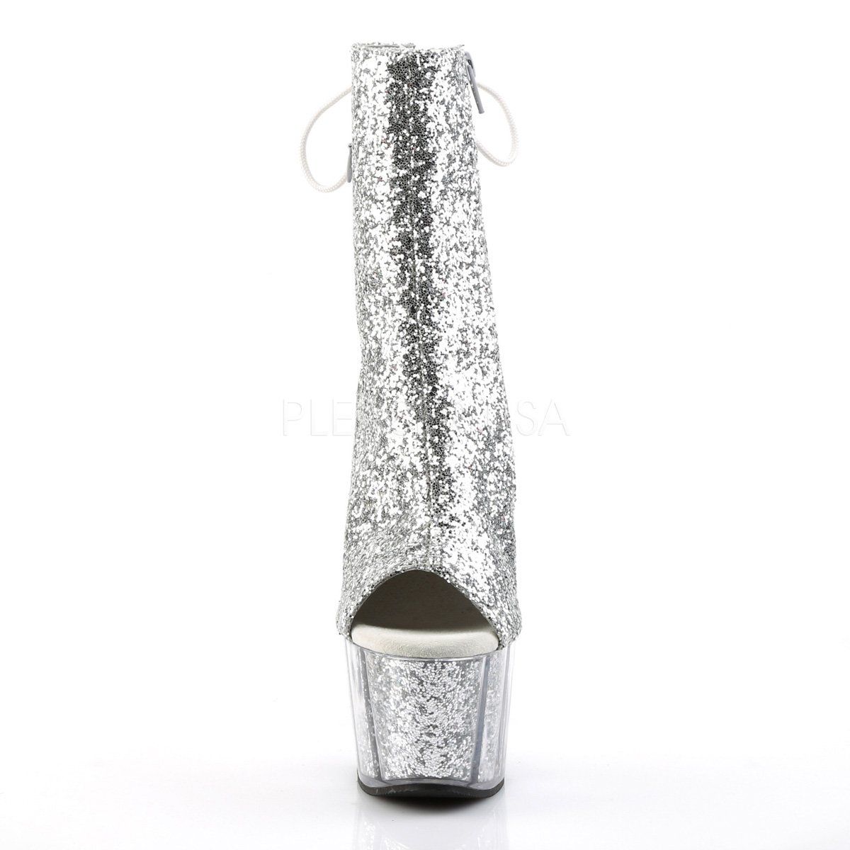ADORE-1018G Silver Glitter/Silver Glitter Ankle Boot Pleaser