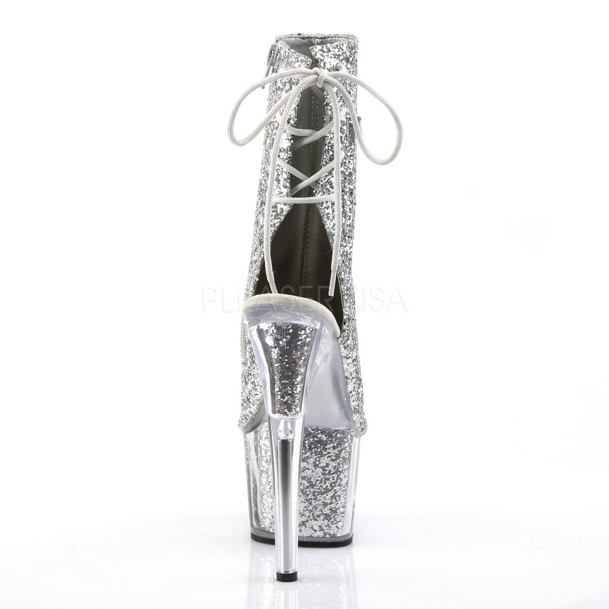 ADORE-1018G Silver Glitter/Silver Glitter Ankle Boot Pleaser