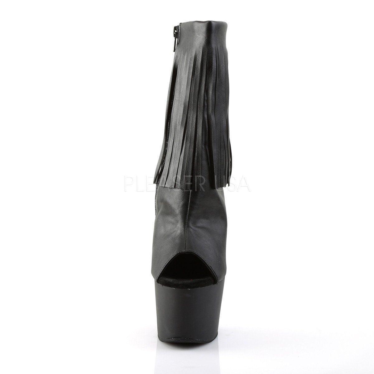 ADORE-1019 Black Faux Leather Ankle Boot Pleaser