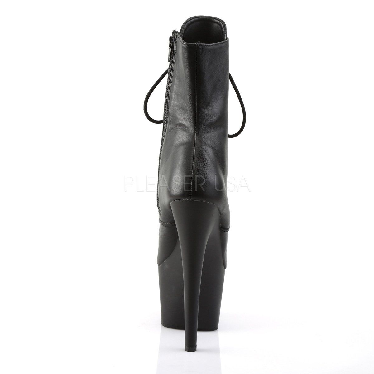 ADORE-1020 Black Leather Ankle Boot Pleaser