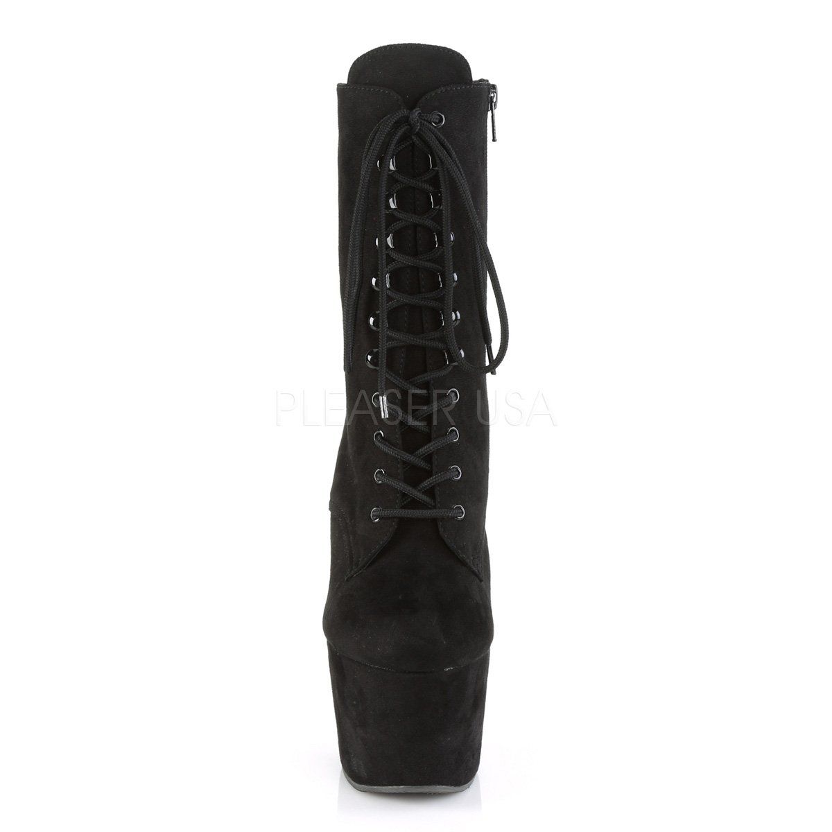 ADORE-1020FS Black Faux Suede/Black Faux Suede Ankle Boot Pleaser