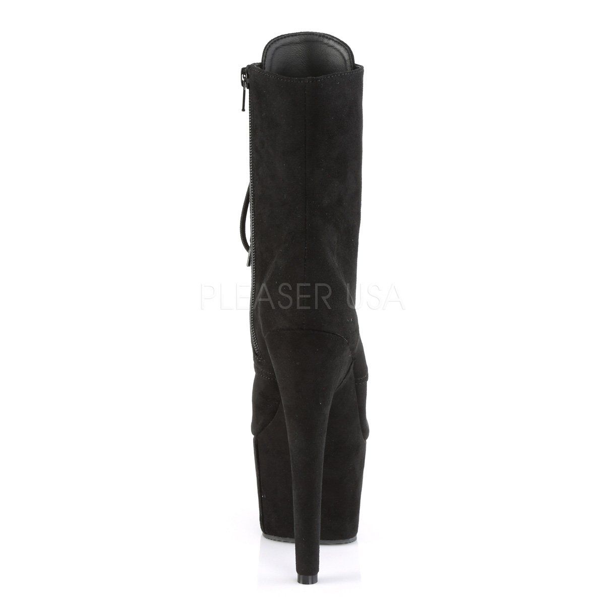 ADORE-1020FS Black Faux Suede/Black Faux Suede Ankle Boot Pleaser