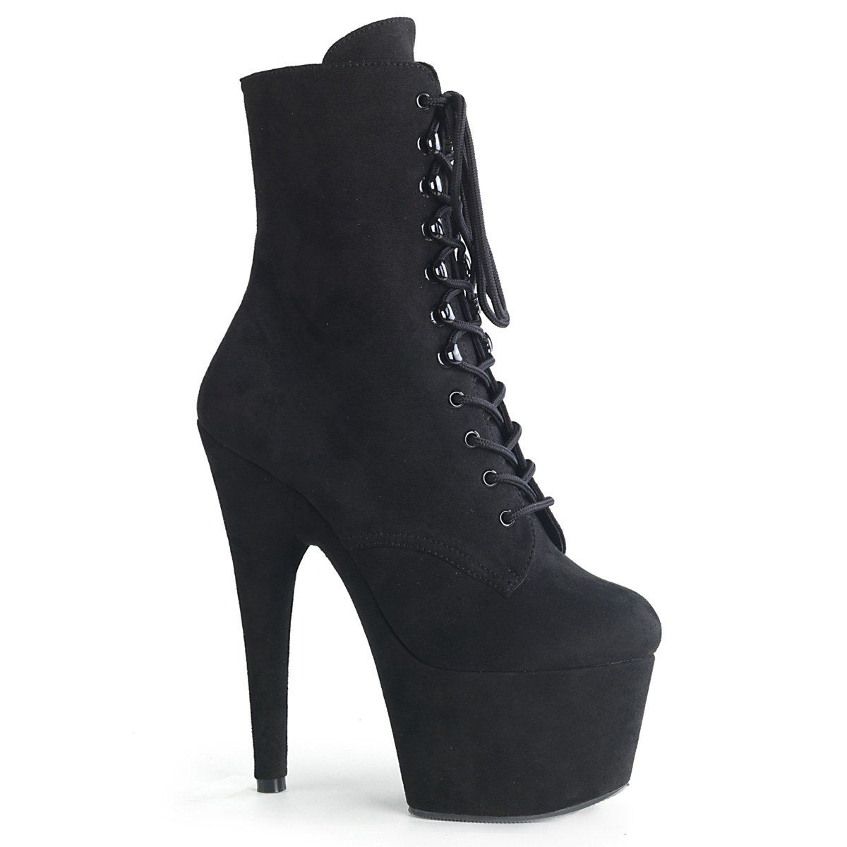 ADORE-1020FS Black Faux Suede/Black Faux Suede Ankle Boot Pleaser