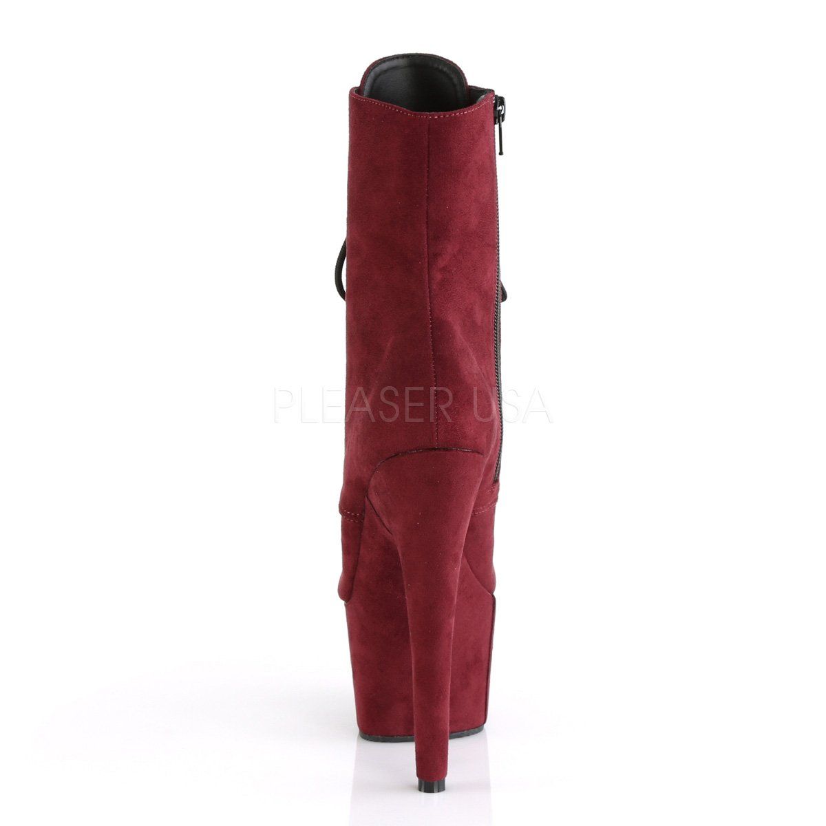 ADORE-1020FS Burgundy Faux Suede/Burgundy Faux Suede Ankle Boot Pleaser