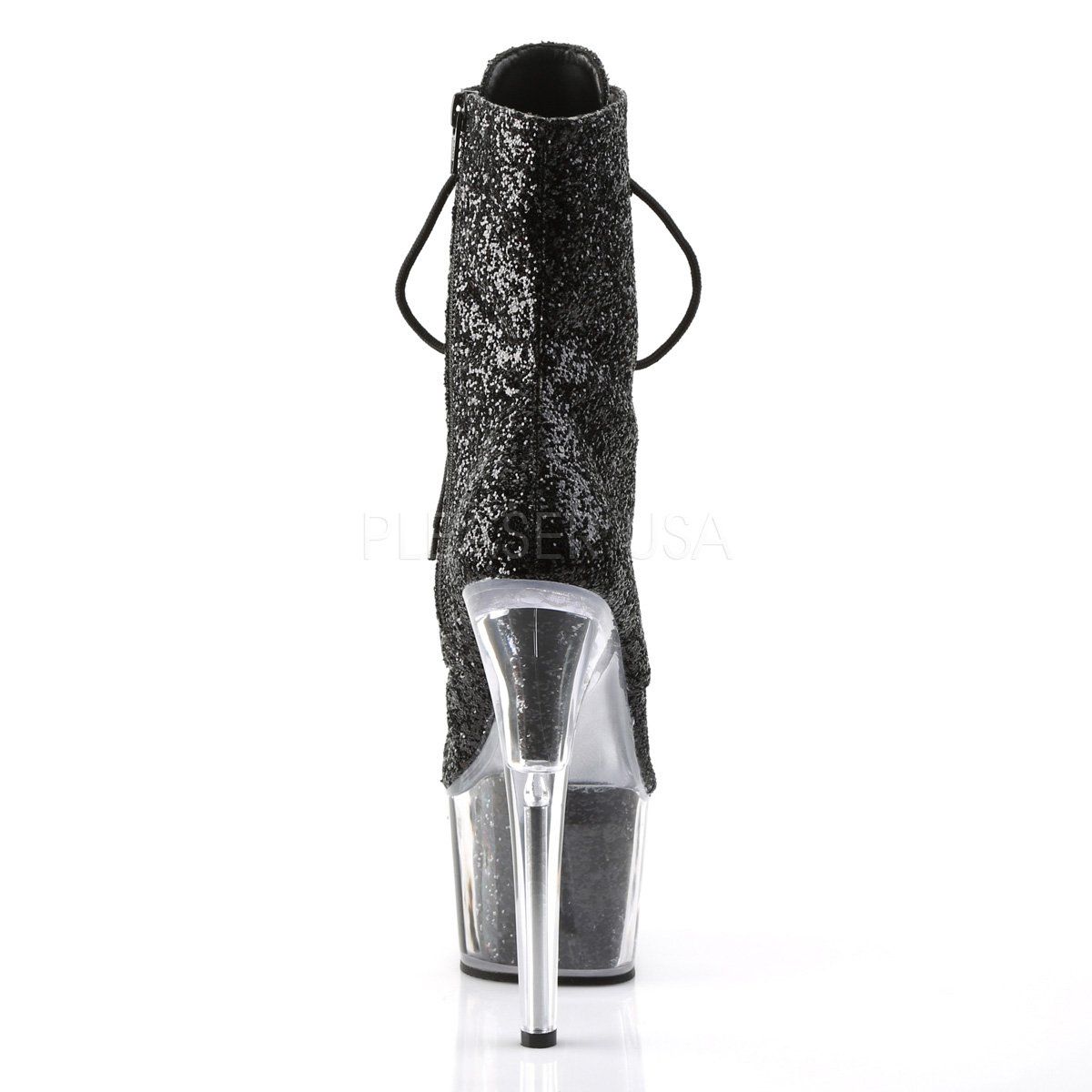 ADORE-1020G Black Glitter/Black Glitter Ankle Boot Pleaser
