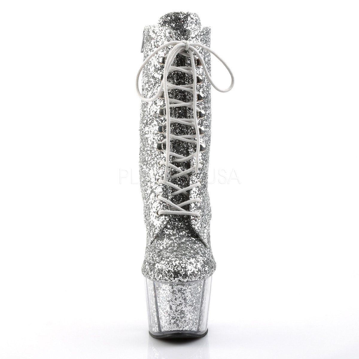 ADORE-1020G Silver Glitter/Silver Glitter Ankle Boot Pleaser