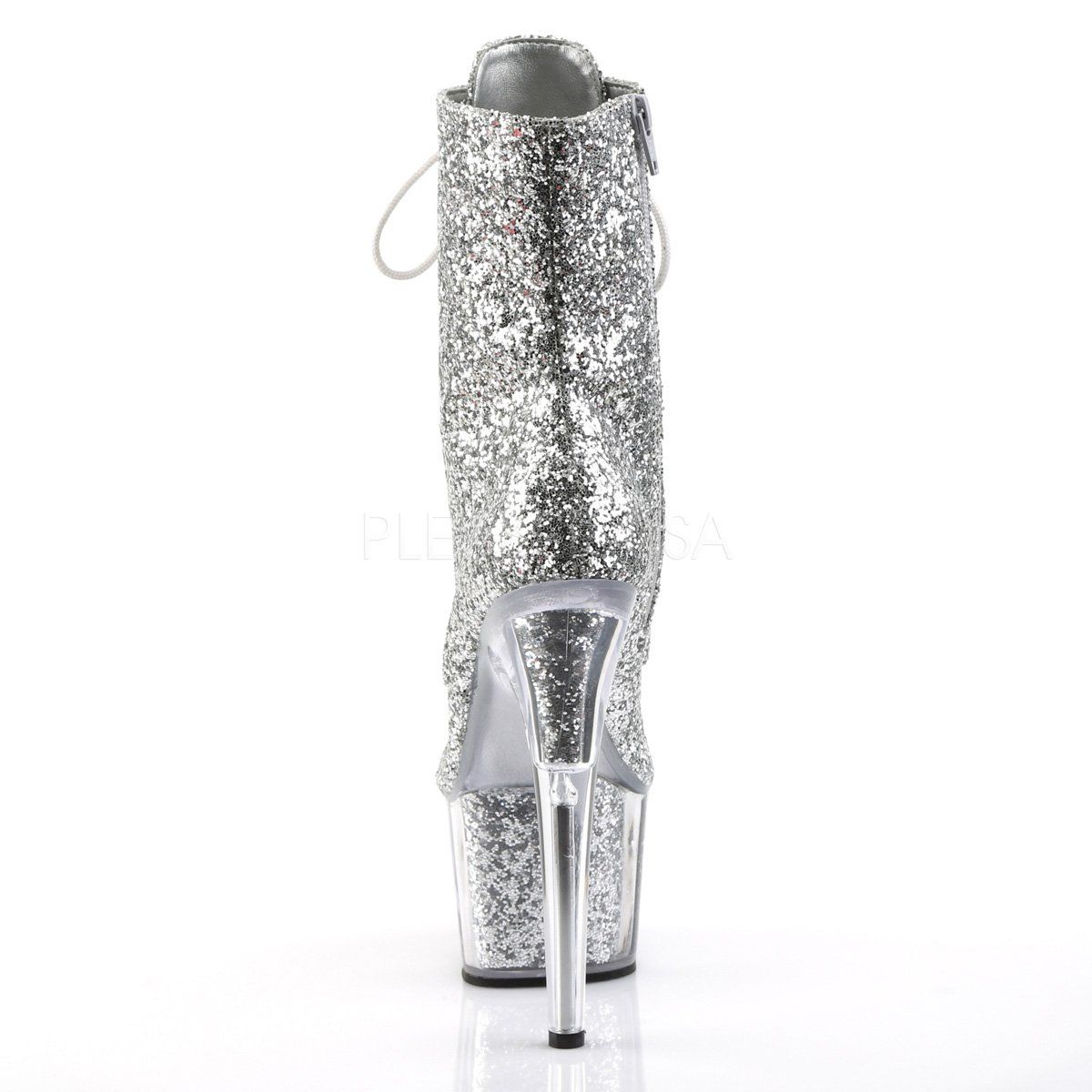 ADORE-1020G Silver Glitter/Silver Glitter Ankle Boot Pleaser