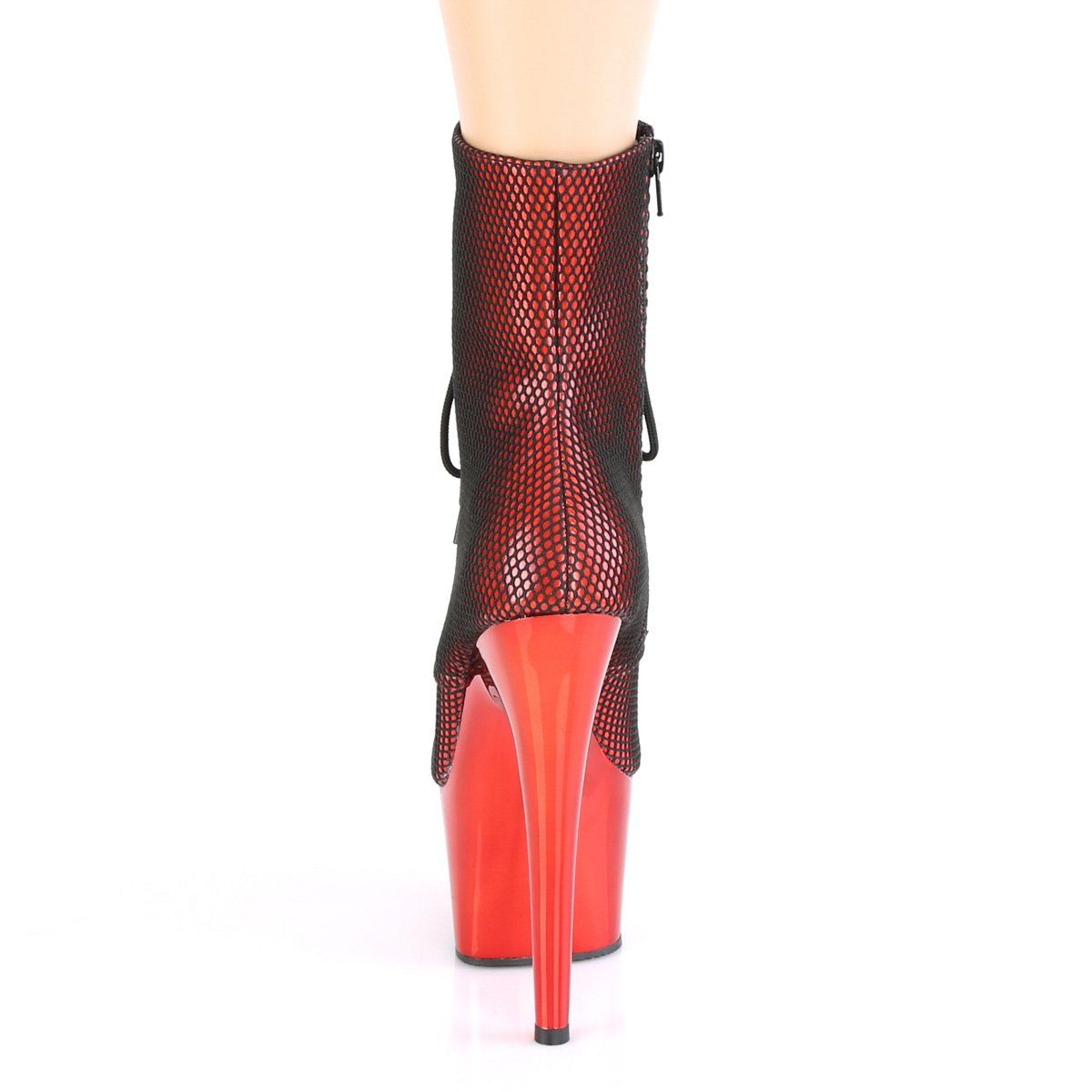 ADORE-1020HFN Red Holo/Red Chrome Ankle Boot Pleaser