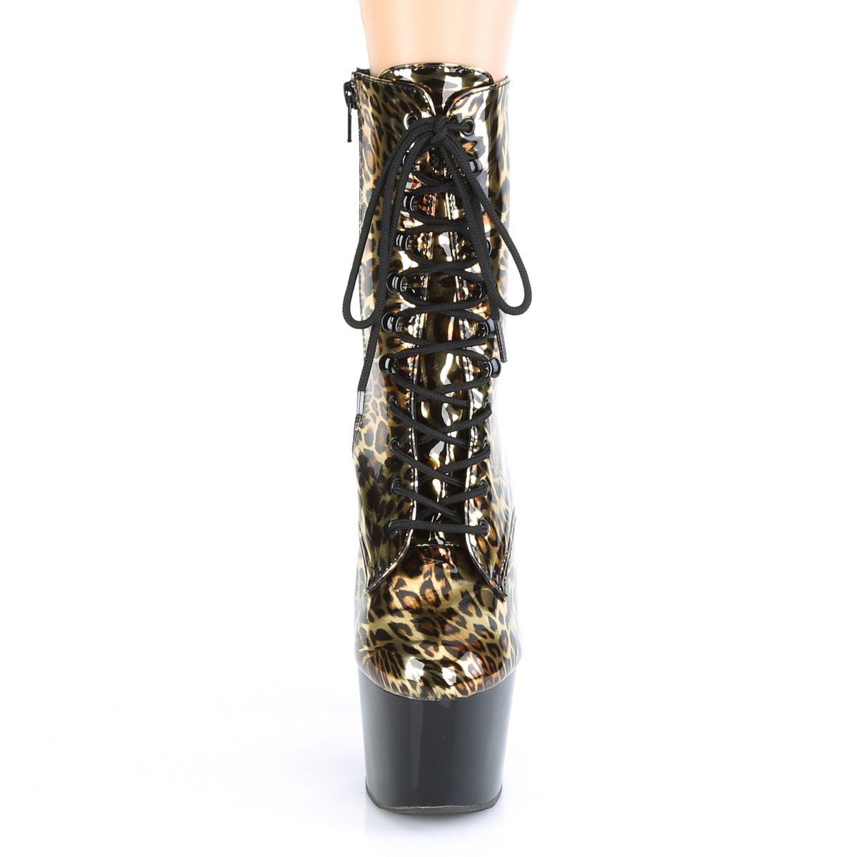 ADORE-1020LP Gold Leatheropard Print Metallic/Black Boot Pleaser