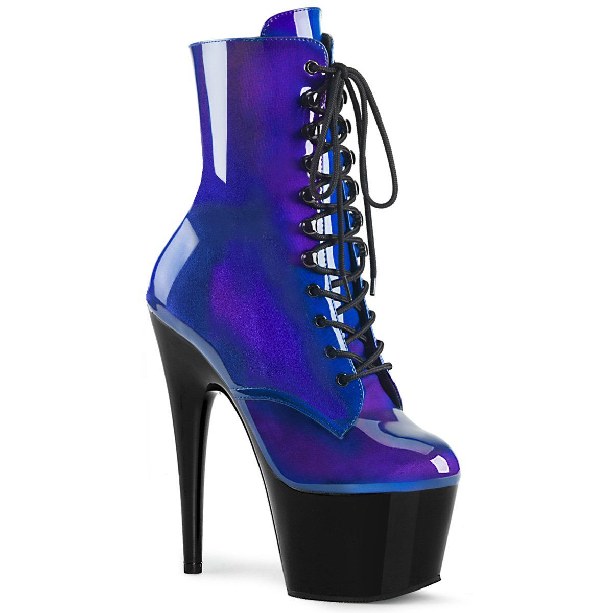 ADORE-1020SHG Blue-Purple/Black Ankle Boot Pleaser