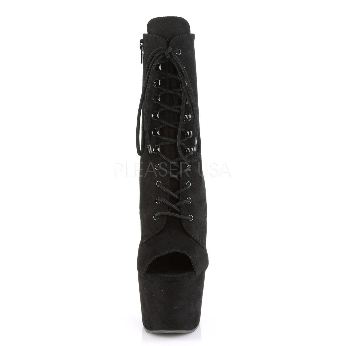 ADORE-1021FS Black Faux Suede/Black Faux Suede Ankle Boot Pleaser