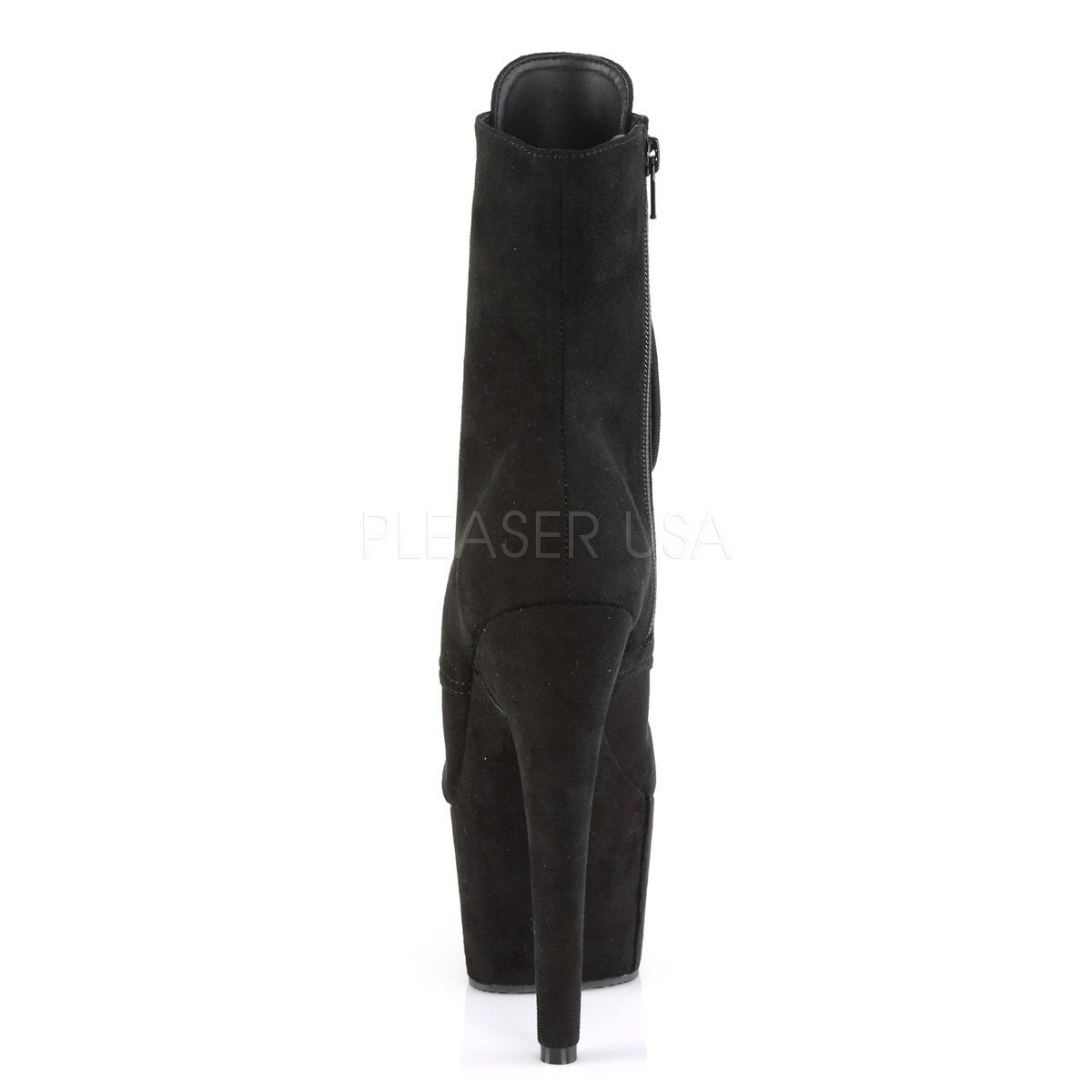 ADORE-1021FS Black Faux Suede/Black Faux Suede Ankle Boot Pleaser