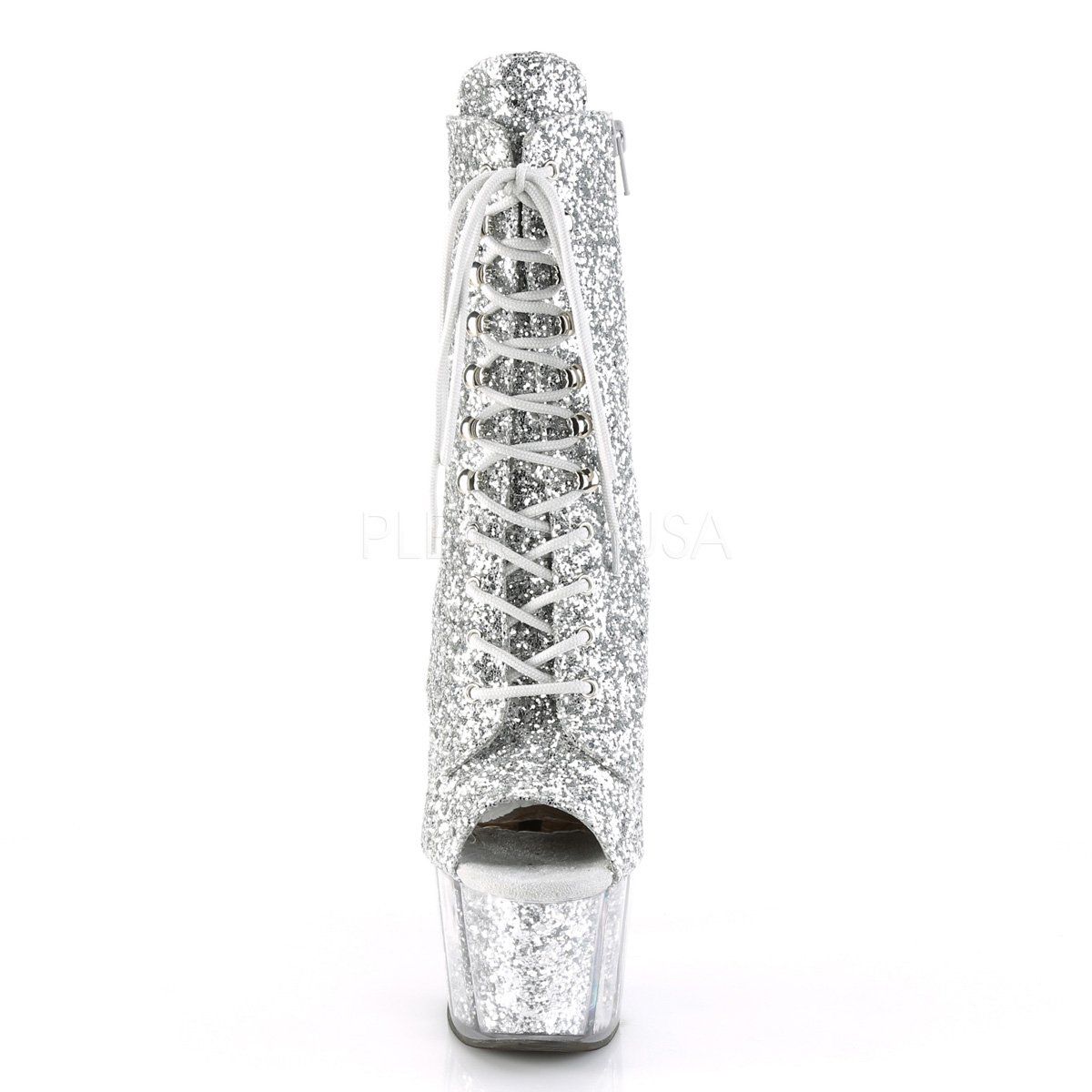 ADORE-1021G Silver Glitter/Silver Gliteer Ankle Boot Pleaser