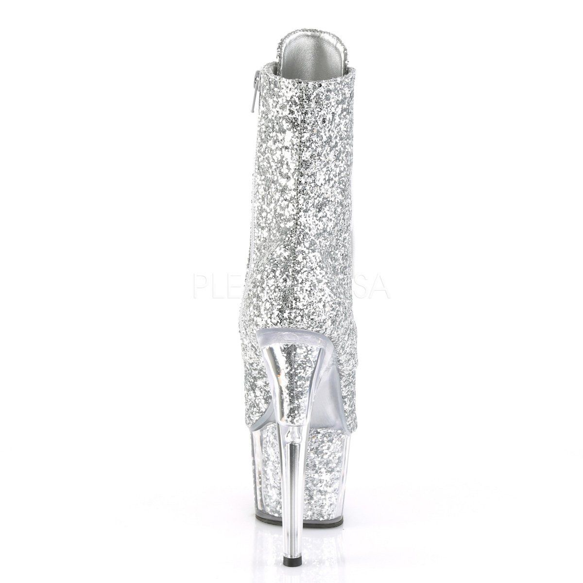 ADORE-1021G Silver Glitter/Silver Gliteer Ankle Boot Pleaser