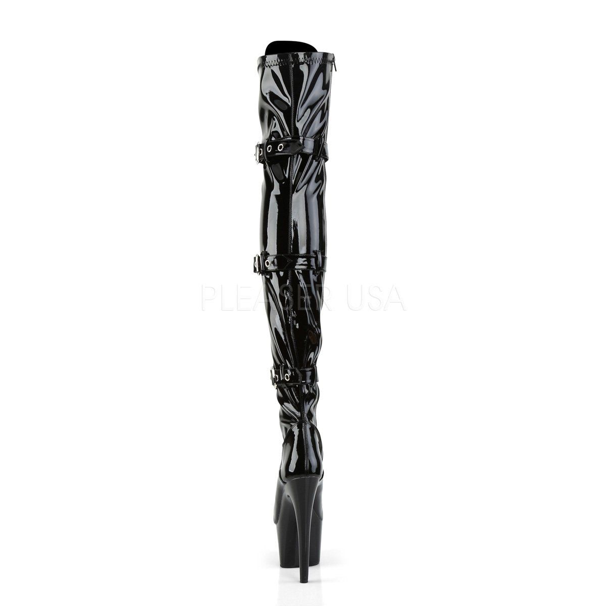 ADORE-3028 Black Patent Thigh Boot Pleaser