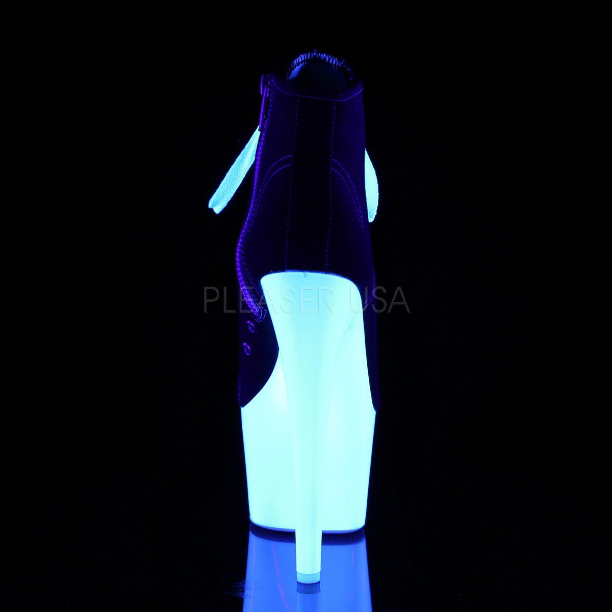 ADORE-700SK-02 Black Canvas/Neon White Sneaker Heels Pleaser