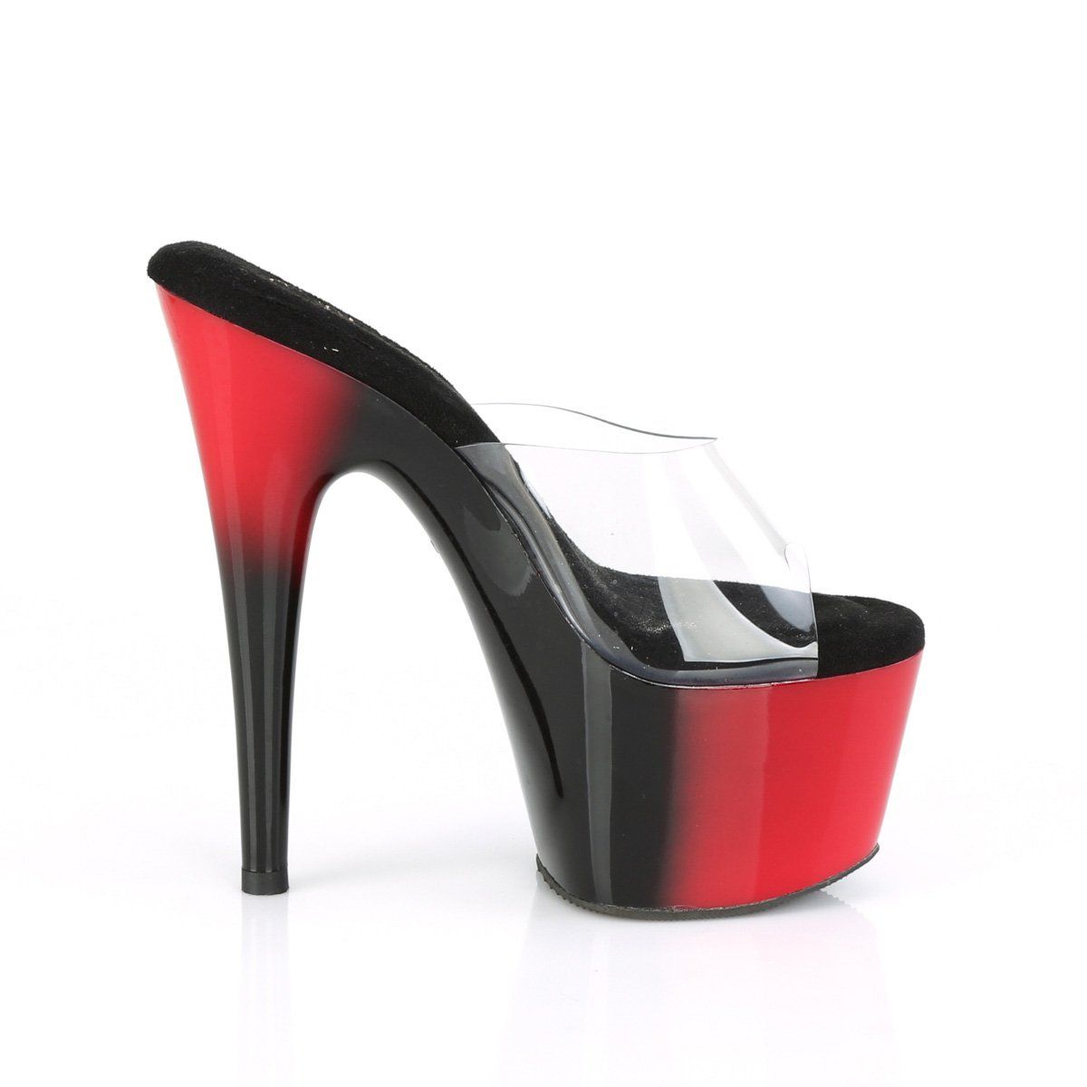 ADORE-701BR Clear/Red-Black Slide Pleaser