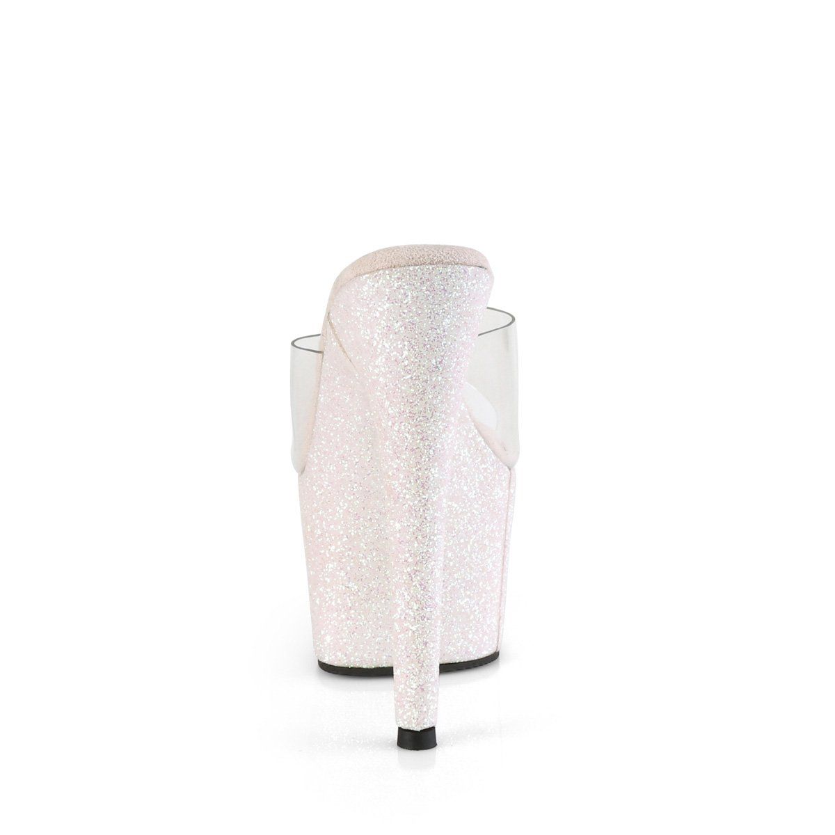 ADORE-701HMG Clear/Opal Multi Mini Glitter Slide Pleaser