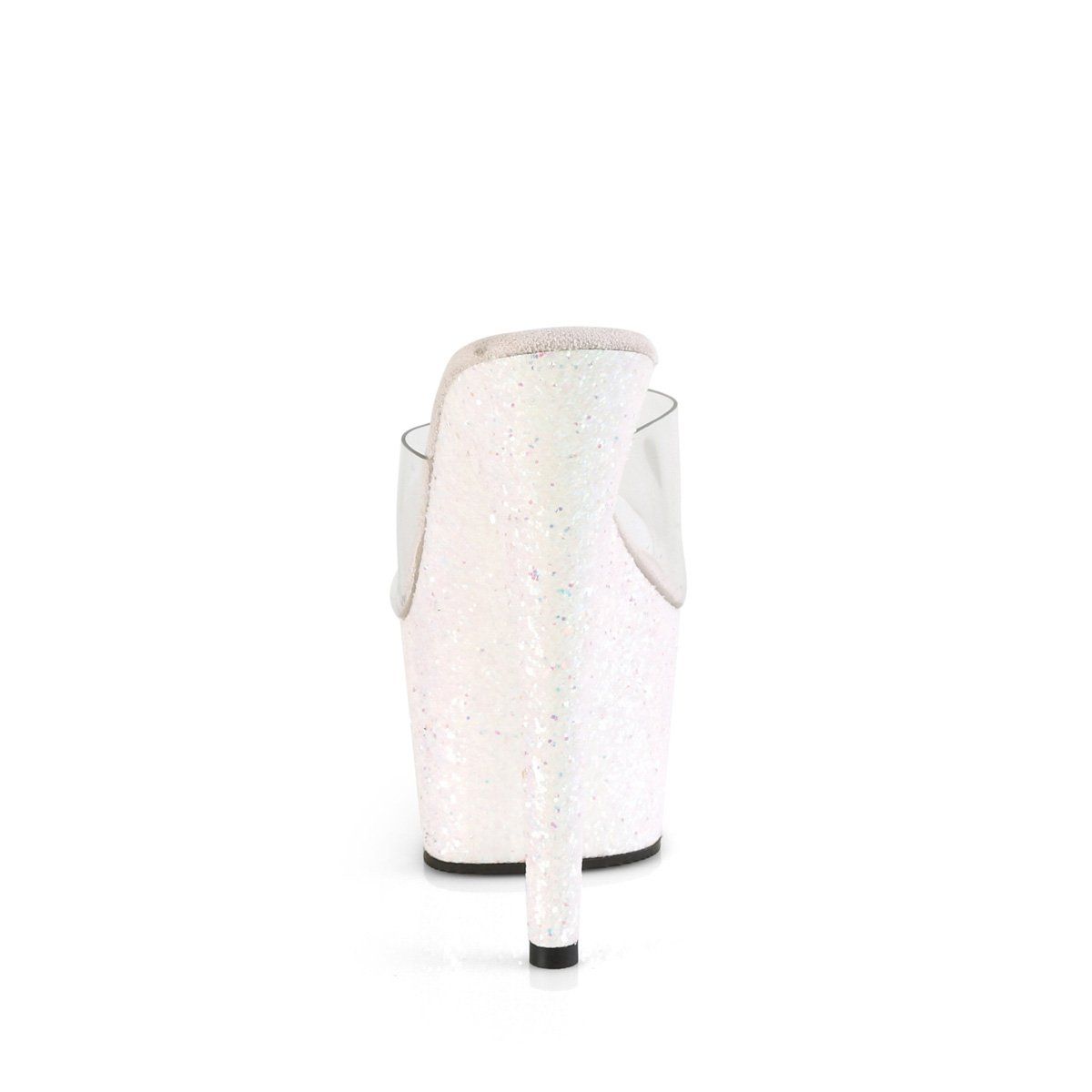 ADORE-701LG Clear/Opal Multi Glitter Slide Pleaser