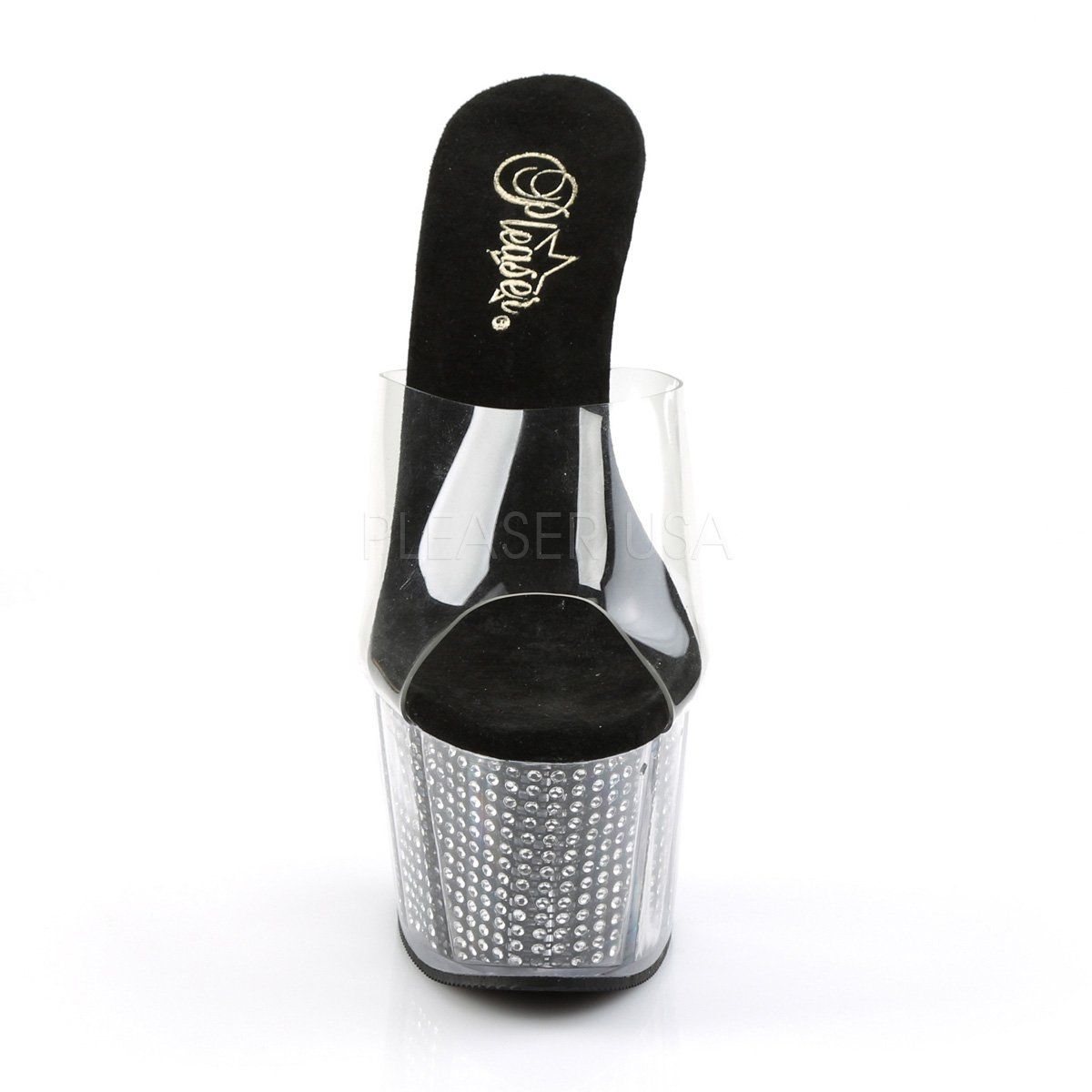 ADORE-701SRS Clear/Black SRS Slide Pleaser