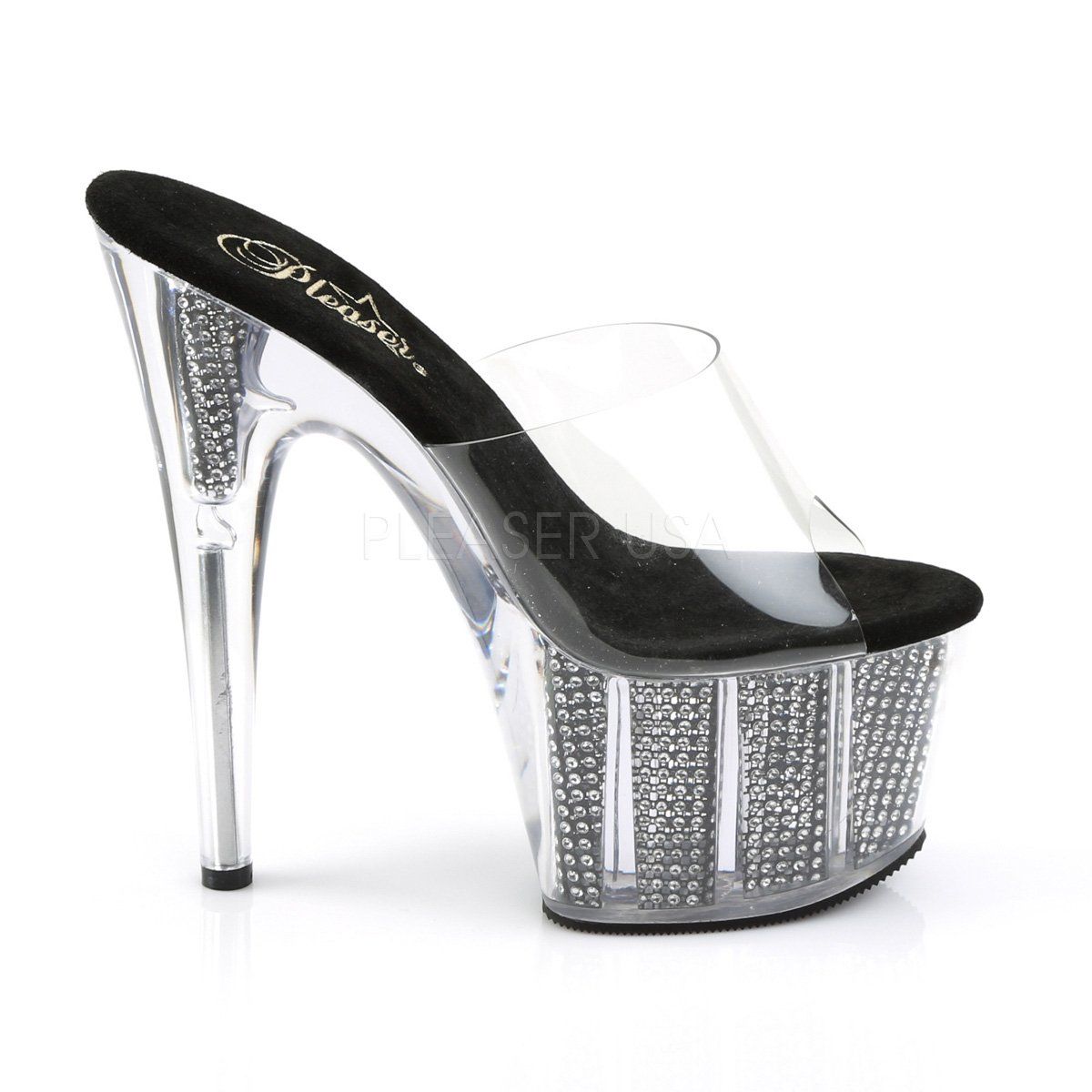 ADORE-701SRS Clear/Black SRS Slide Pleaser