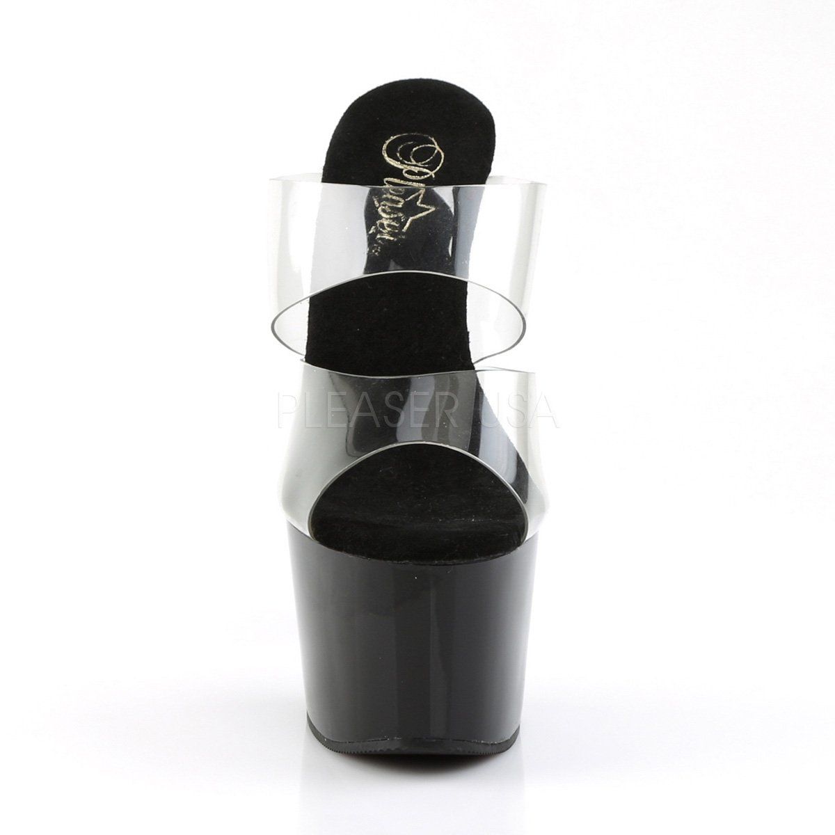 ADORE-702 Clear/Black Slide Pleaser