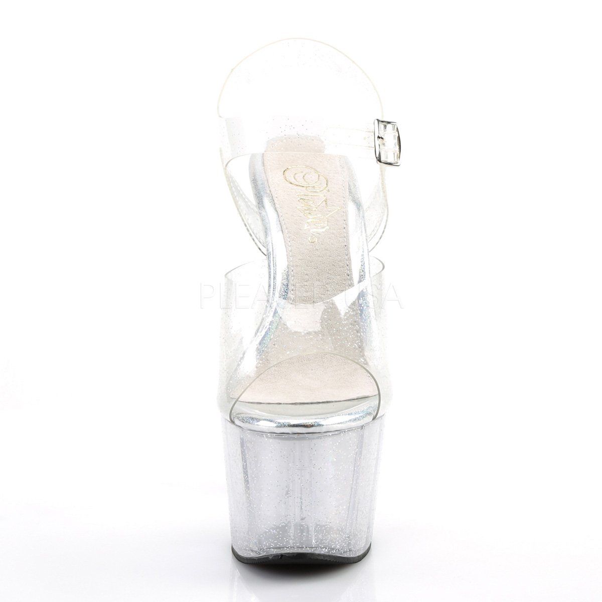 ADORE-708MMG Clear Platform Sandal Pleaser