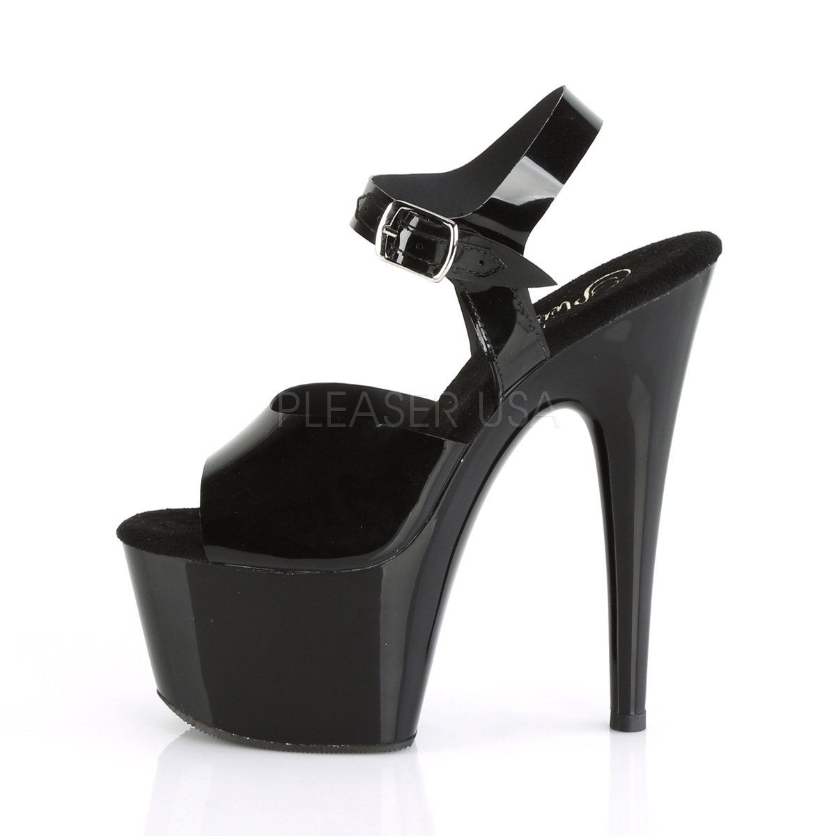 ADORE-708N Black (Jelly-Like) TPU/Black Platform Sandal Pleaser
