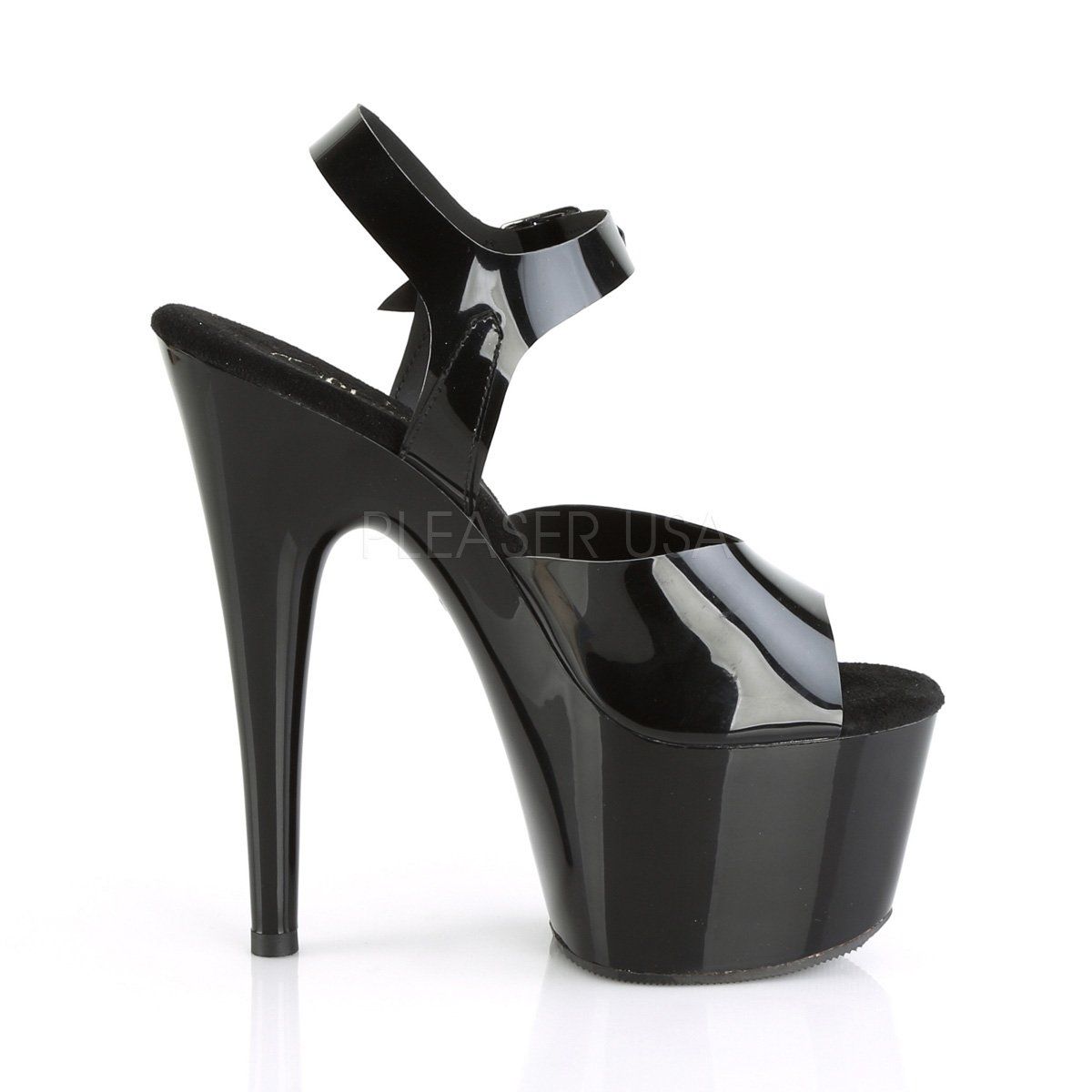 ADORE-708N Black (Jelly-Like) TPU/Black Platform Sandal Pleaser
