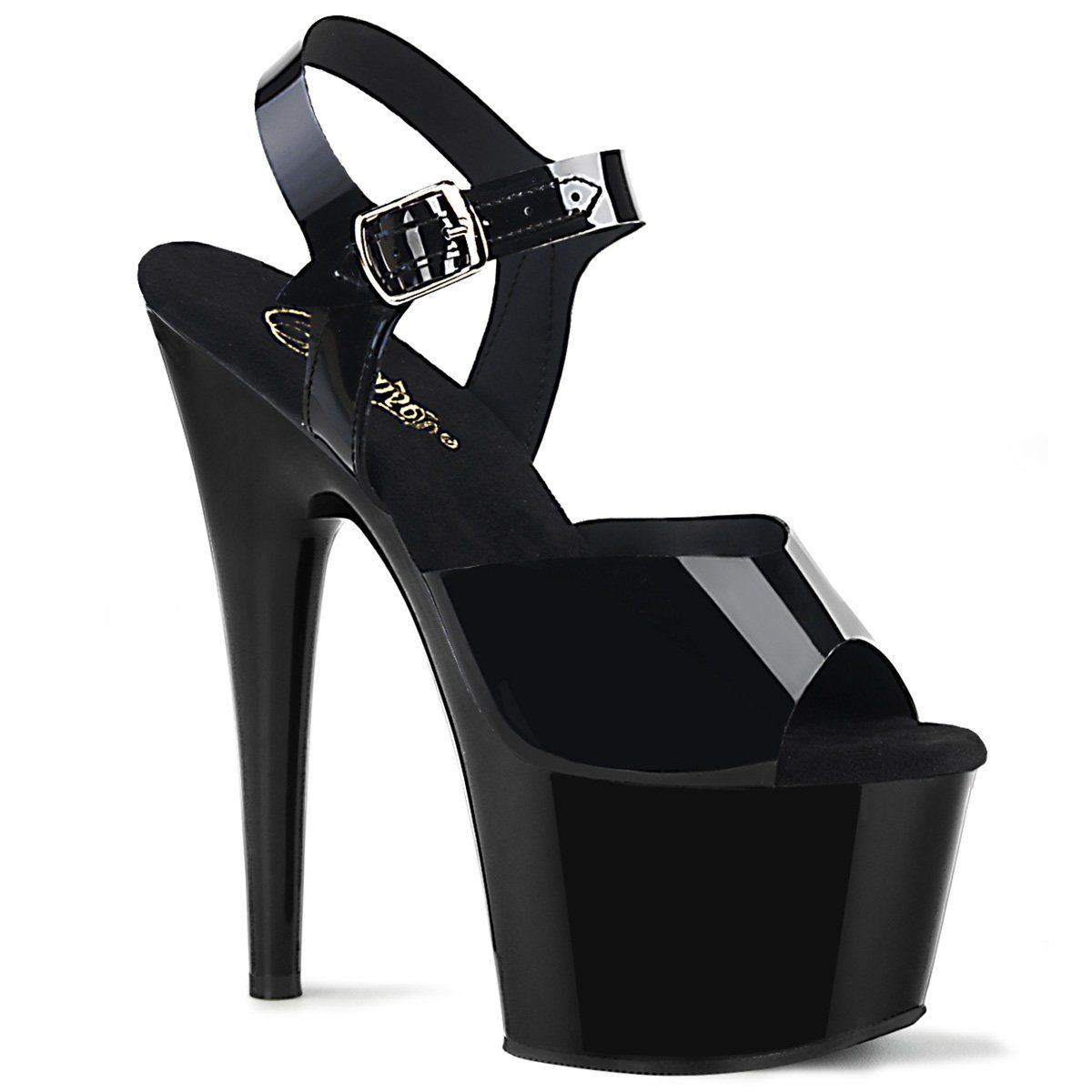 ADORE-708N Black (Jelly-Like) TPU/Black Platform Sandal Pleaser