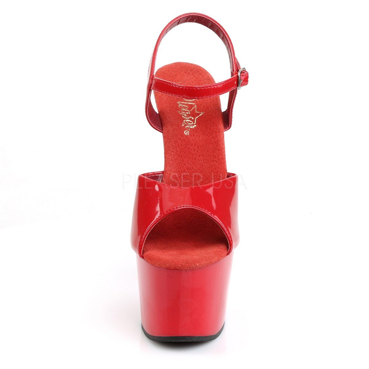 ADORE-709 Red/Red Platform Sandal Pleaser