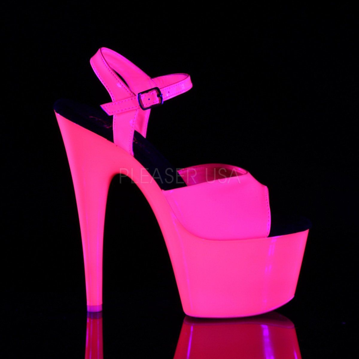 ADORE-709UV Neon Hot Pink Patent /Neon Hot Pink Platform Sandal Pleaser