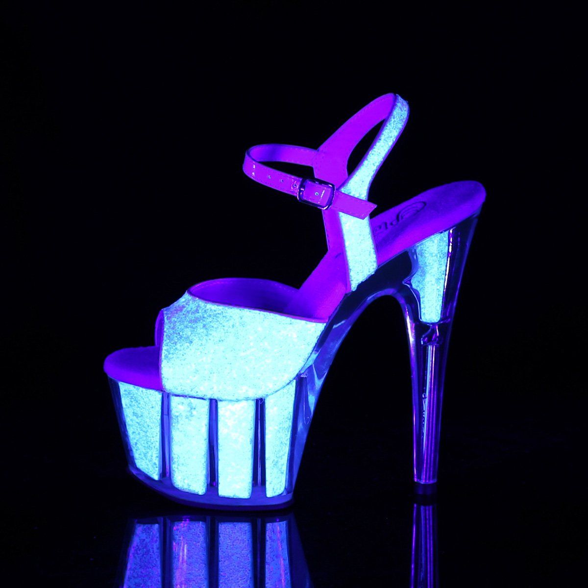 ADORE-710UVG Neon Opal Glitter/Neon Opal Glitter Platform Sandal Pleaser