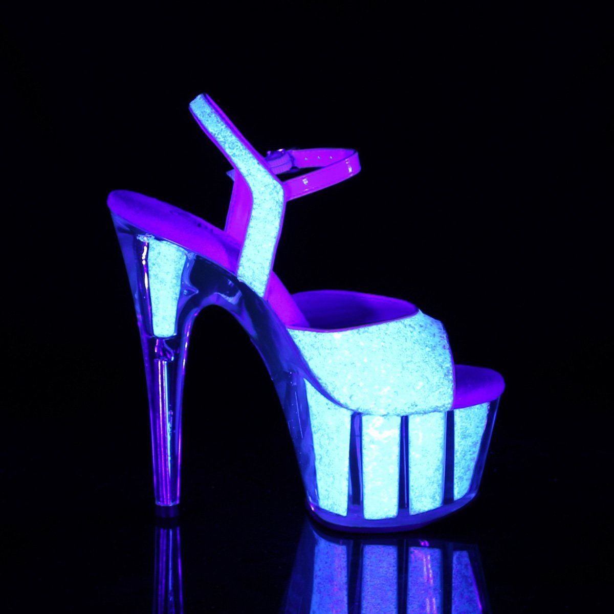 ADORE-710UVG Neon Opal Glitter/Neon Opal Glitter Platform Sandal Pleaser