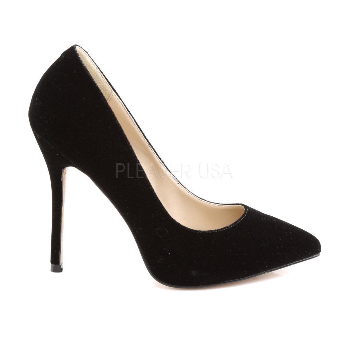 AMUSE-20 Black Velvet Pump Pleaser