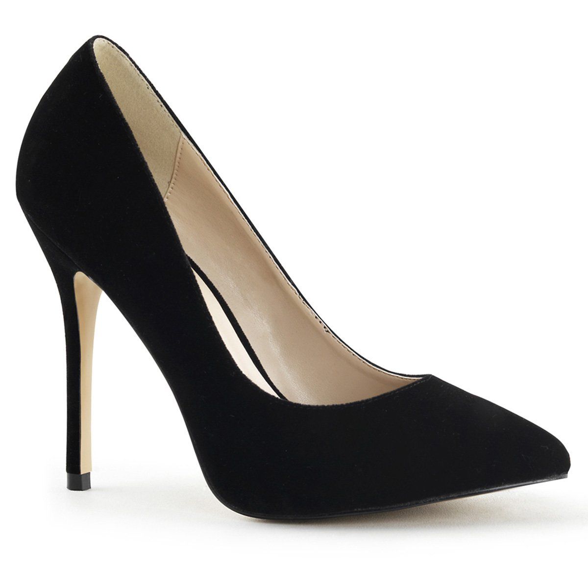 AMUSE-20 Black Velvet Pump Pleaser