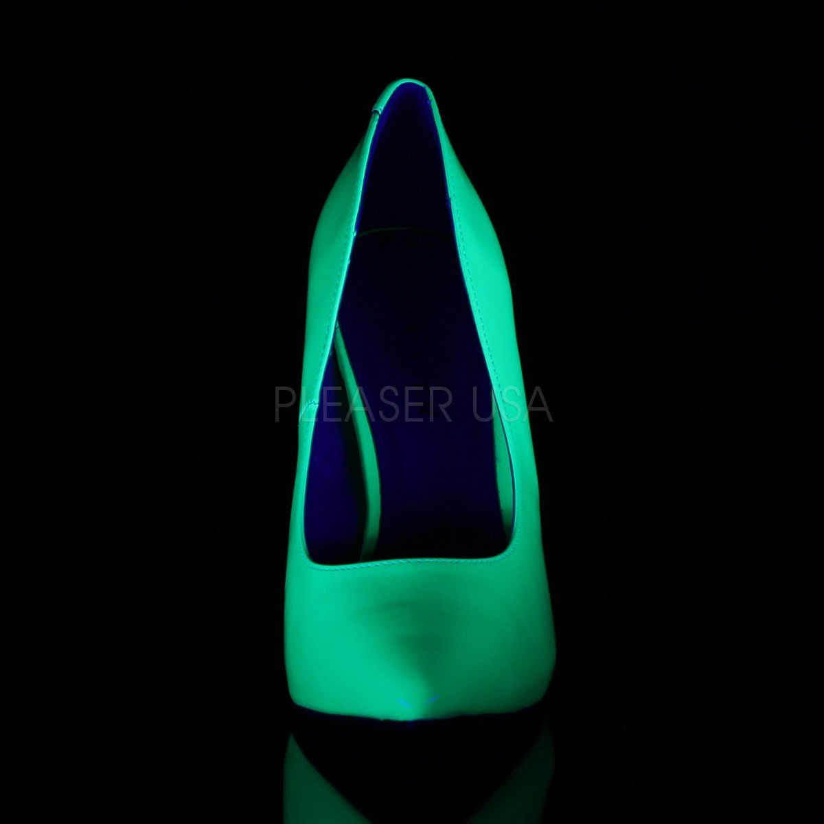 AMUSE-20 Neon Green Patent Pump Pleaser