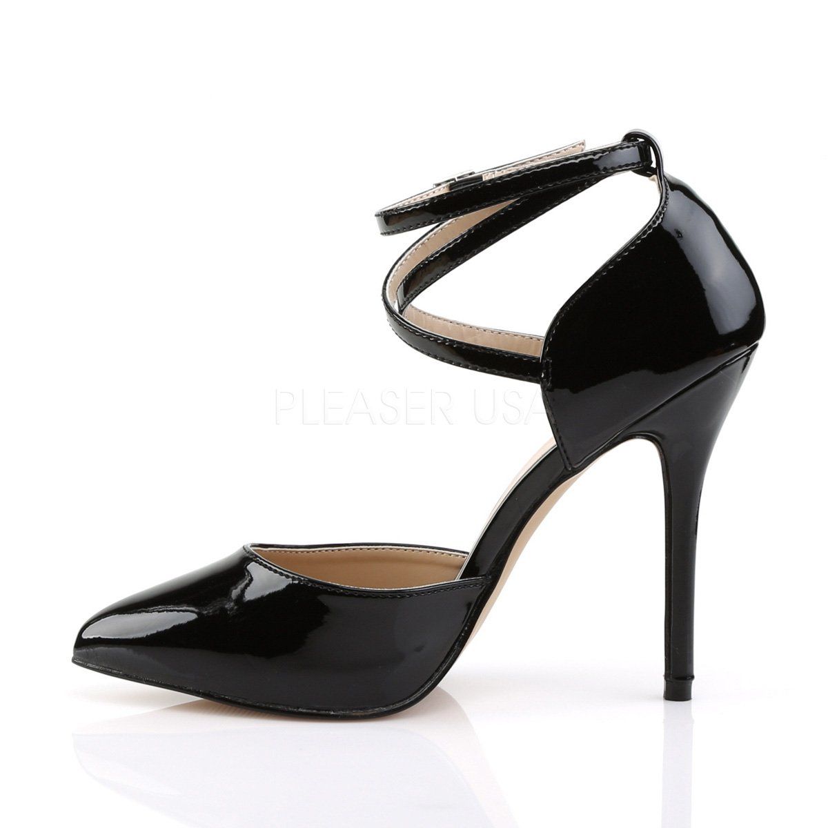 AMUSE-25 Black Patent Pump Pleaser