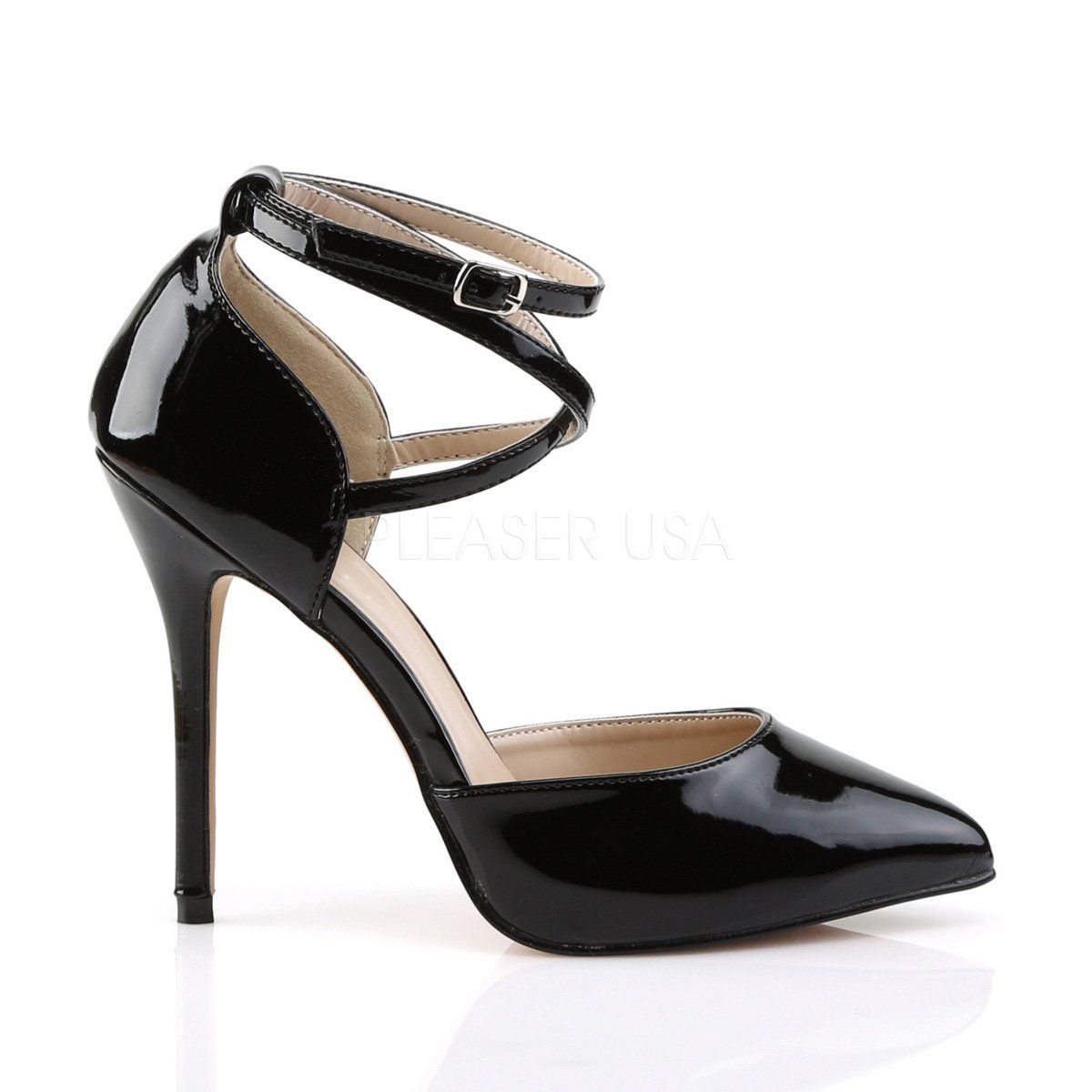 AMUSE-25 Black Patent Pump Pleaser