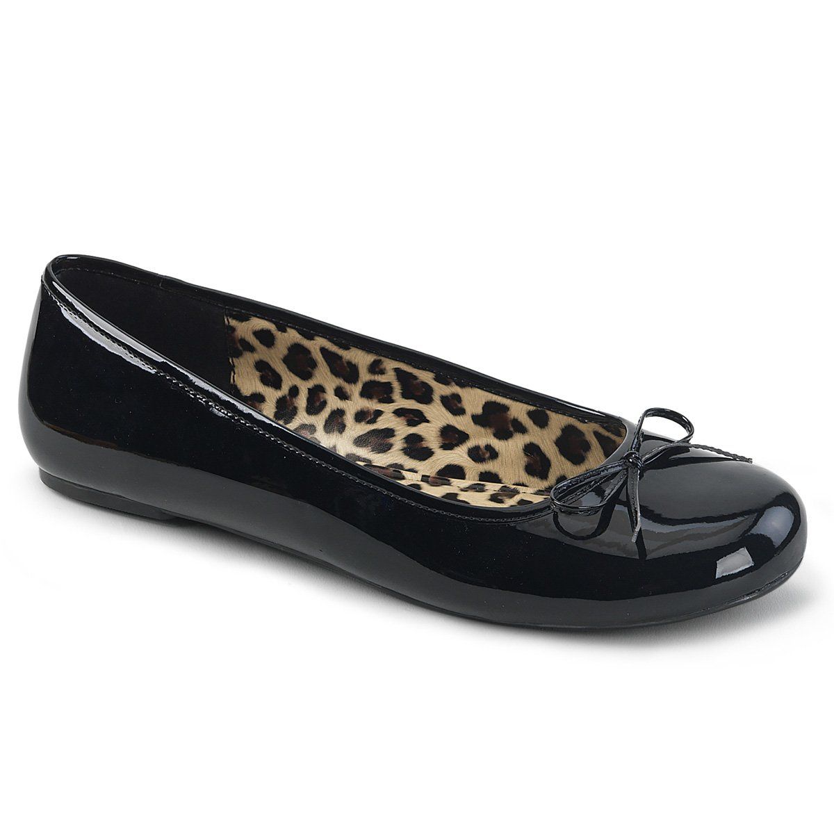 ANNA-01 Black Pat Pleaser Pink Label