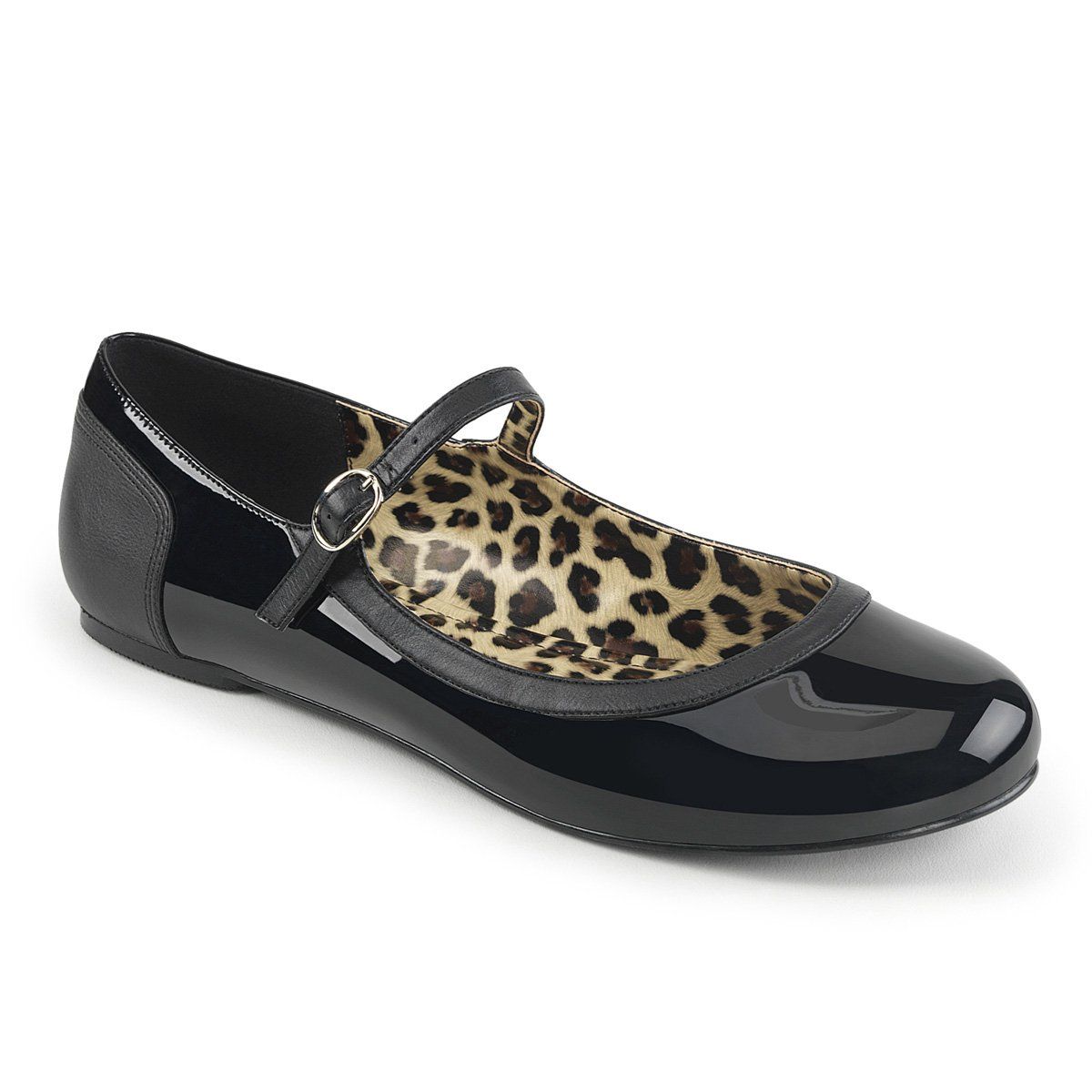 ANNA-02 Black Pat-Faux Leather Pleaser Pink Label