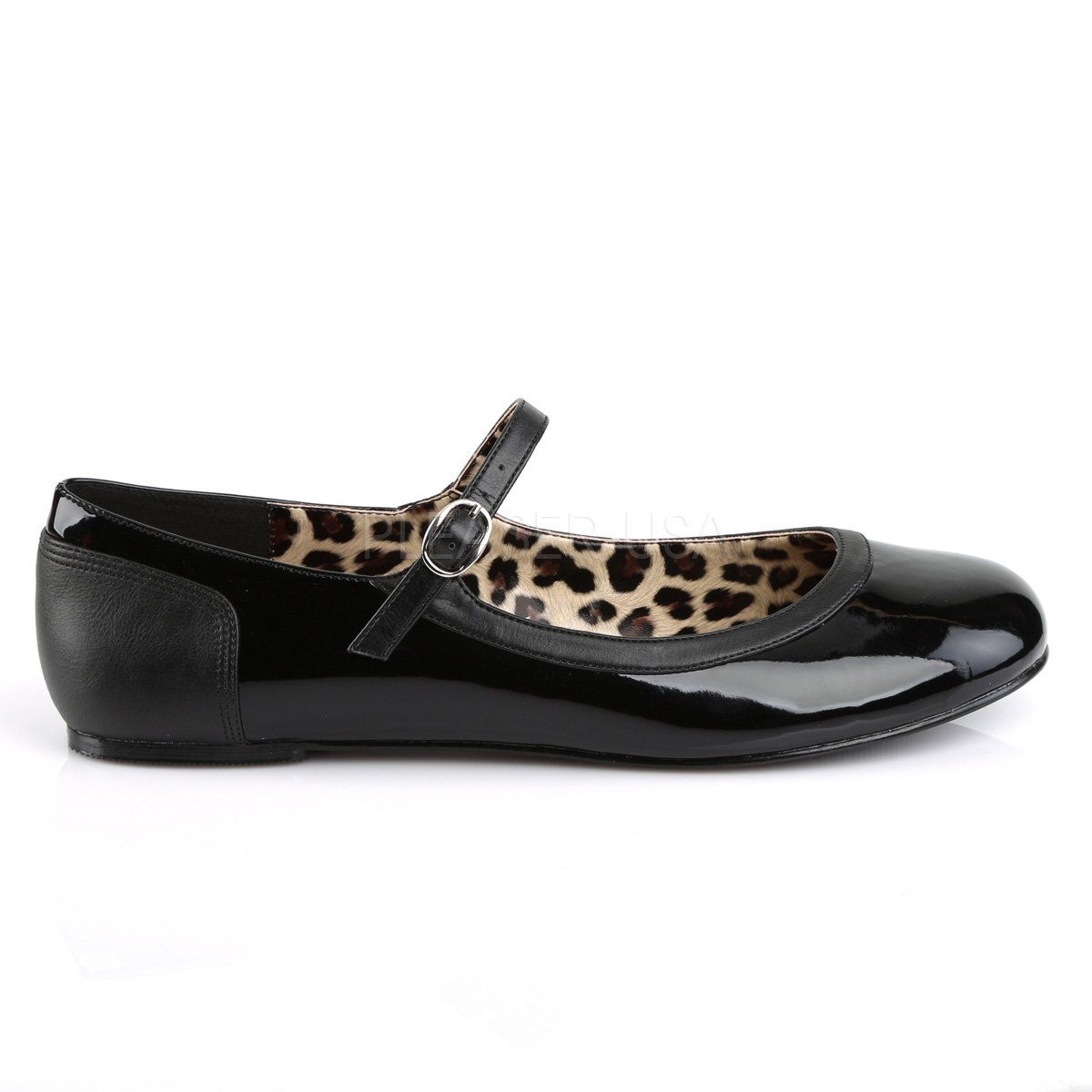 ANNA-02 Black Pat-Faux Leather Pleaser Pink Label