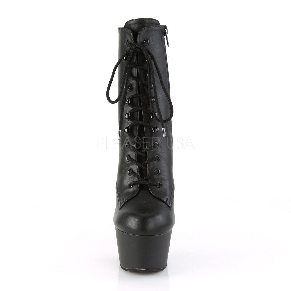 ASPIRE-1020 Black Faux Leather Ankle Boot Pleaser