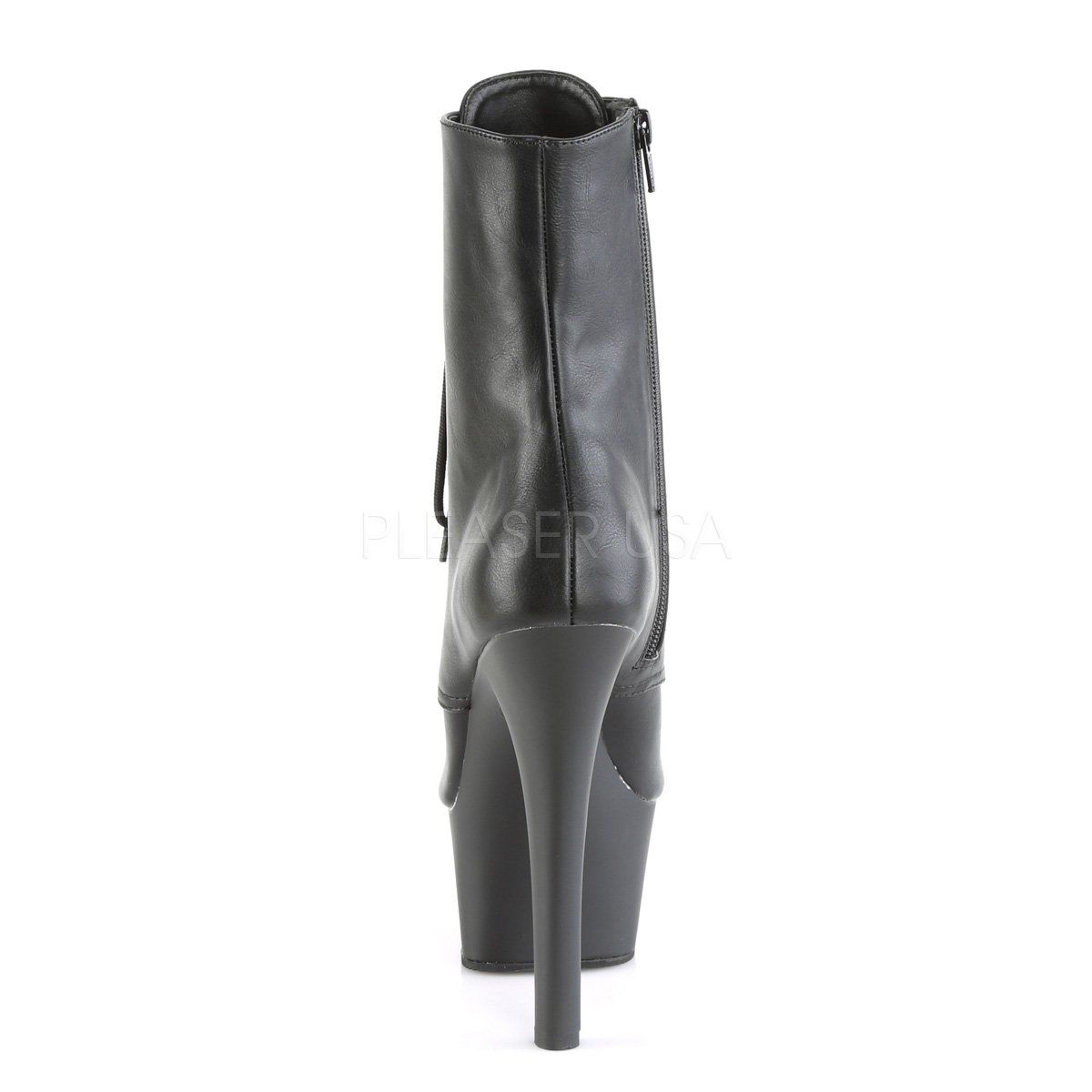 ASPIRE-1021 Black Faux Leather Ankle Boot Pleaser