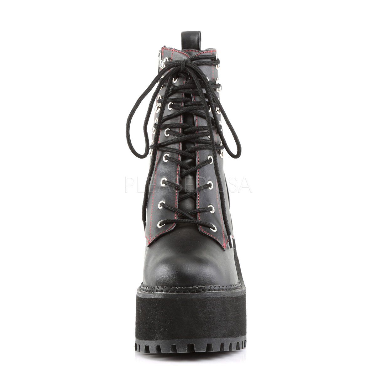 ASSAULT-100 Black Vegan Leather Ankle Boot Demonia