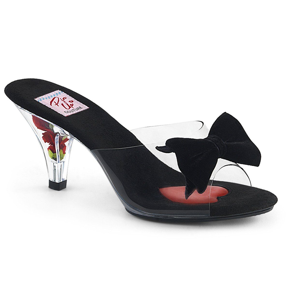 BELLE-301BOW Clear-Black/Clear Pin Up Couture