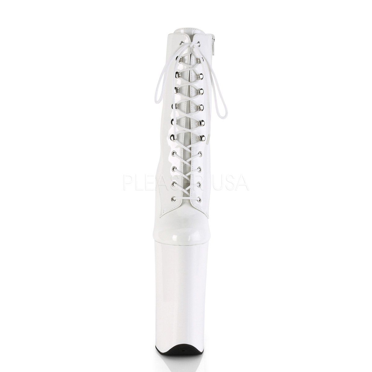 BEYOND-1020 White Patent Ankle Boot Pleaser